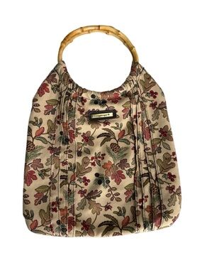 Longaberger Homestead Autumn Path Bamboo Handled Reversible Purse